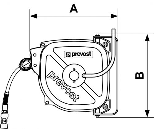 Prevost Open Hose Reel, High Pressure Steel, High Pressure Reinforced  Rubber Hose Model DGO 0820HP